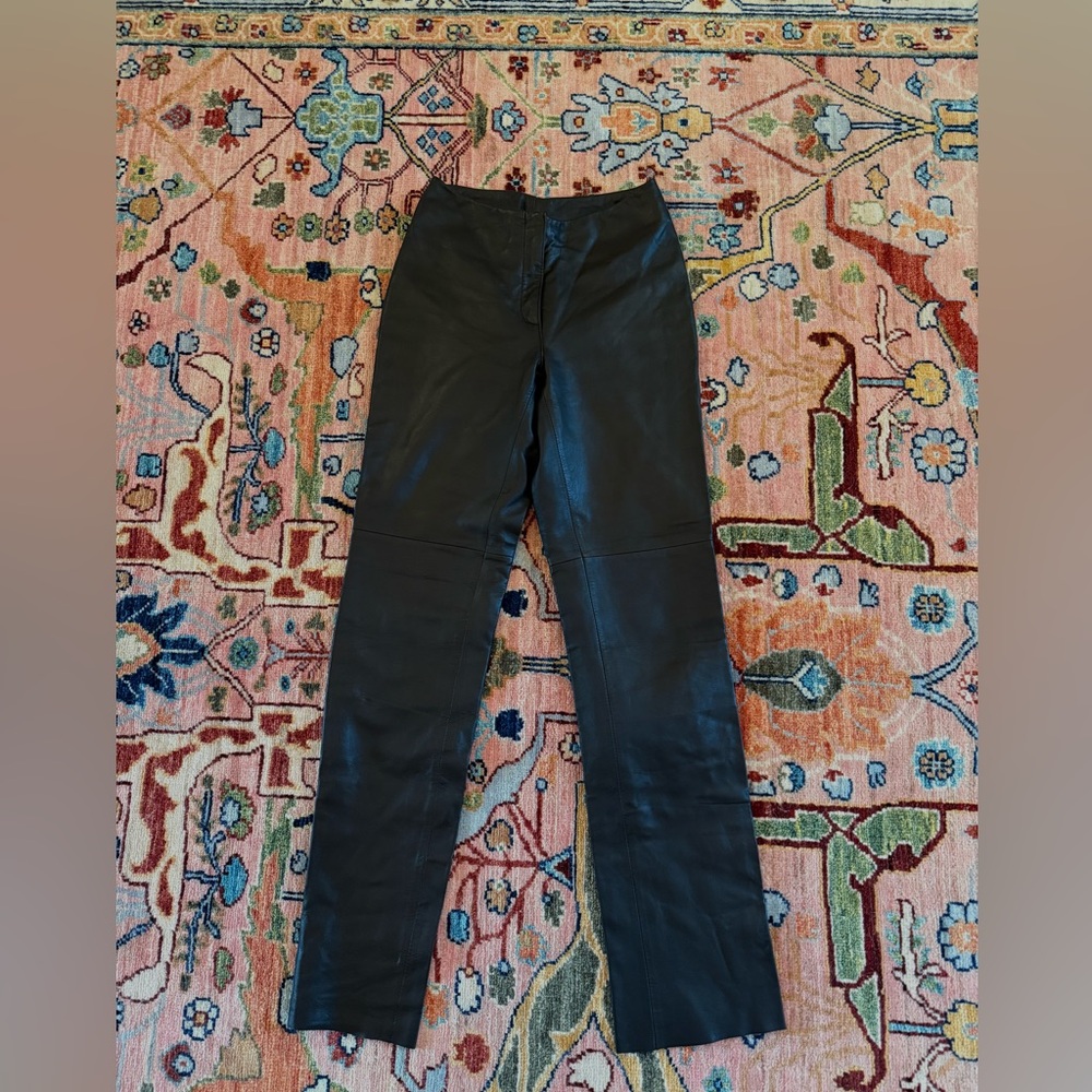 Bebe Women’s 90s Vintage Black Genuine Leather Pants